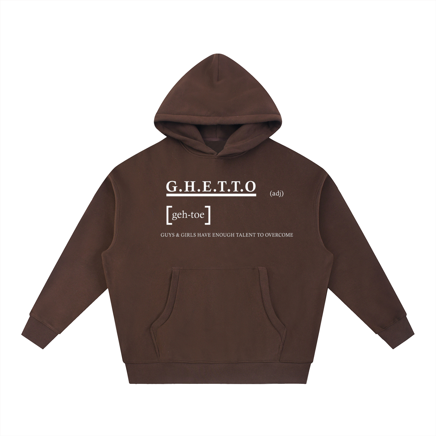 Ghetto -Definition Essential style Oversized Boxy Fit Fleece Hoodie