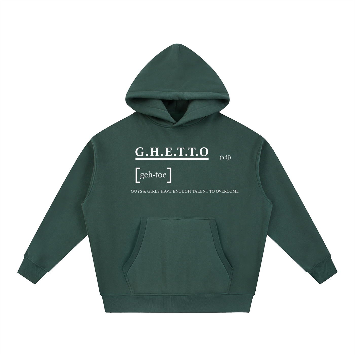 Ghetto -Definition Essential style Oversized Boxy Fit Fleece Hoodie