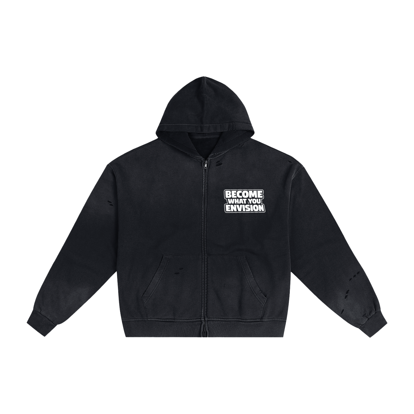 Lock in Hand-Frayed Sunfade Zip Hoodie