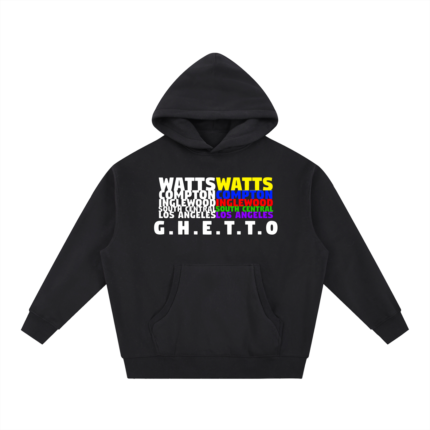 Ghetto - Cities ( Essential style ) Oversized Boxy Fit Fleece Hoodie