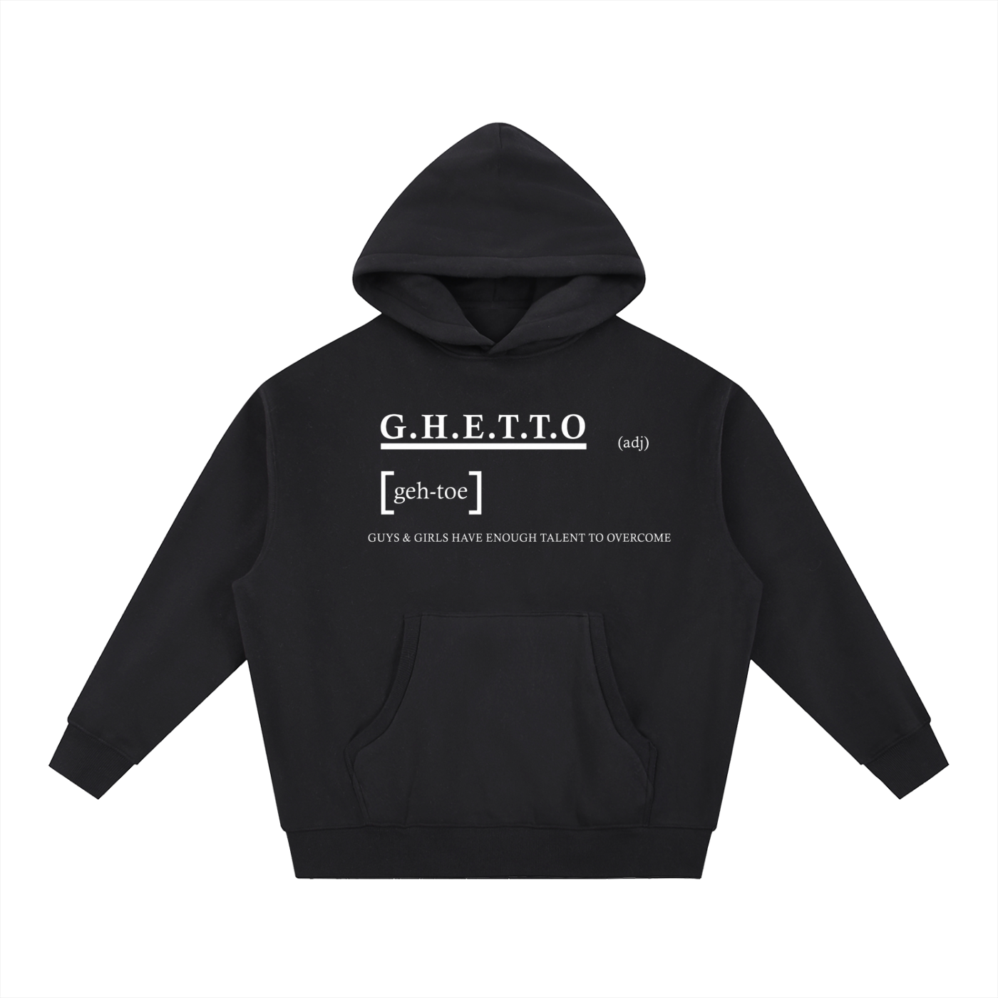 Ghetto -Definition Essential style Oversized Boxy Fit Fleece Hoodie