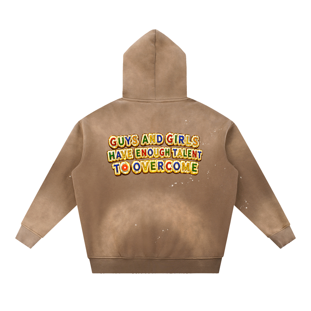 Grill Vintage Washed Frayed Fleece Hoodie