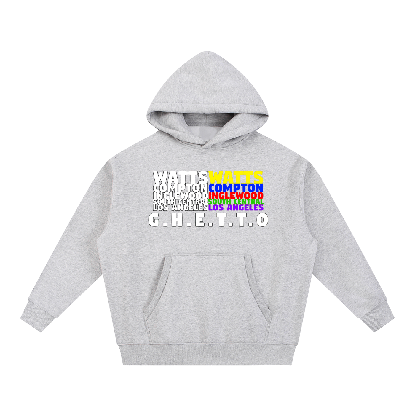 Ghetto - Cities ( Essential style ) Oversized Boxy Fit Fleece Hoodie