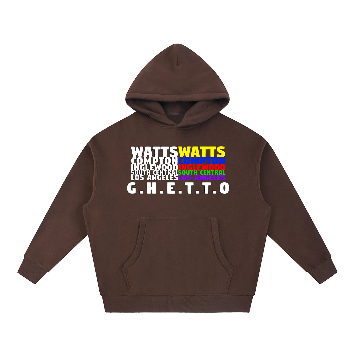 Ghetto - Cities ( Essential style ) Oversized Boxy Fit Fleece Hoodie
