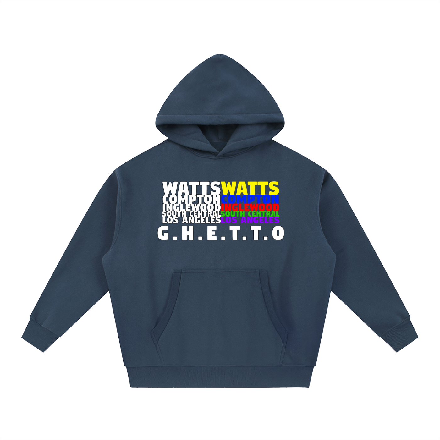 Ghetto - Cities ( Essential style ) Oversized Boxy Fit Fleece Hoodie