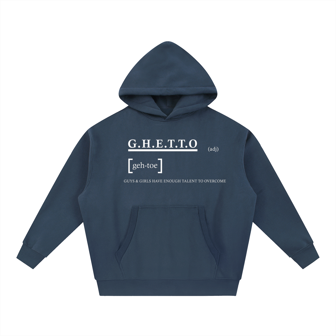 Ghetto -Definition Essential style Oversized Boxy Fit Fleece Hoodie