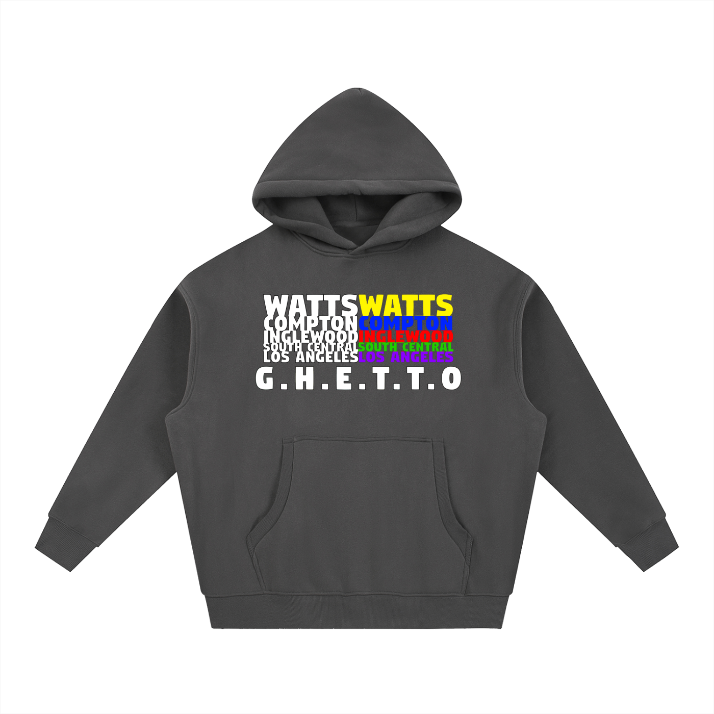 Ghetto - Cities ( Essential style ) Oversized Boxy Fit Fleece Hoodie