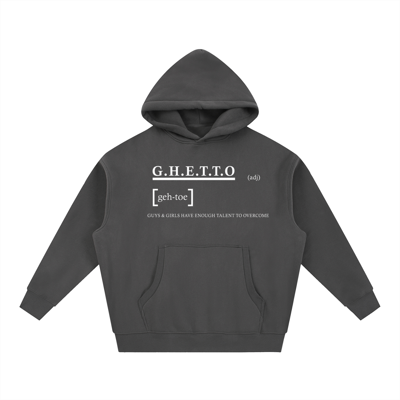 Ghetto -Definition Essential style Oversized Boxy Fit Fleece Hoodie