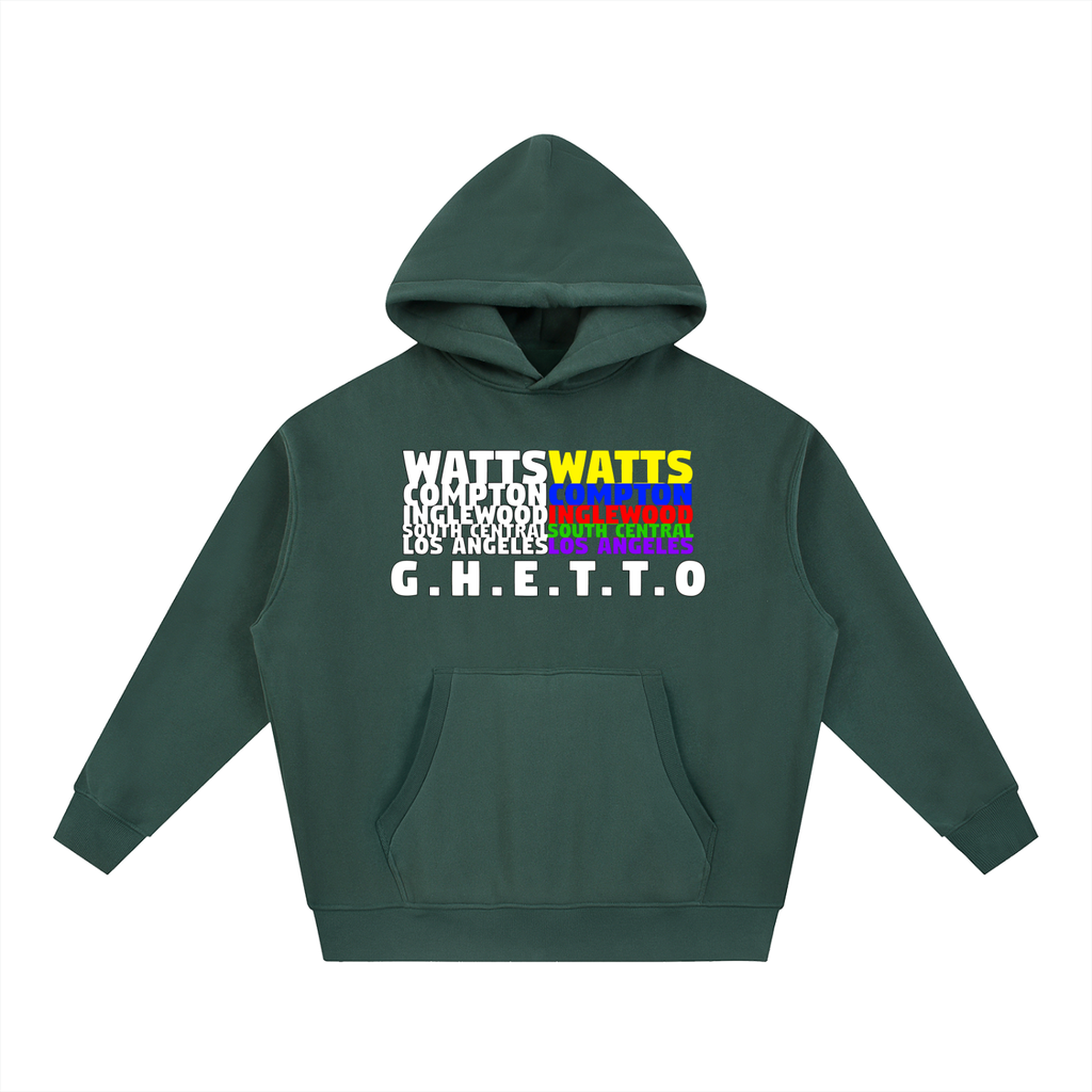 Ghetto - Cities ( Essential style ) Oversized Boxy Fit Fleece Hoodie