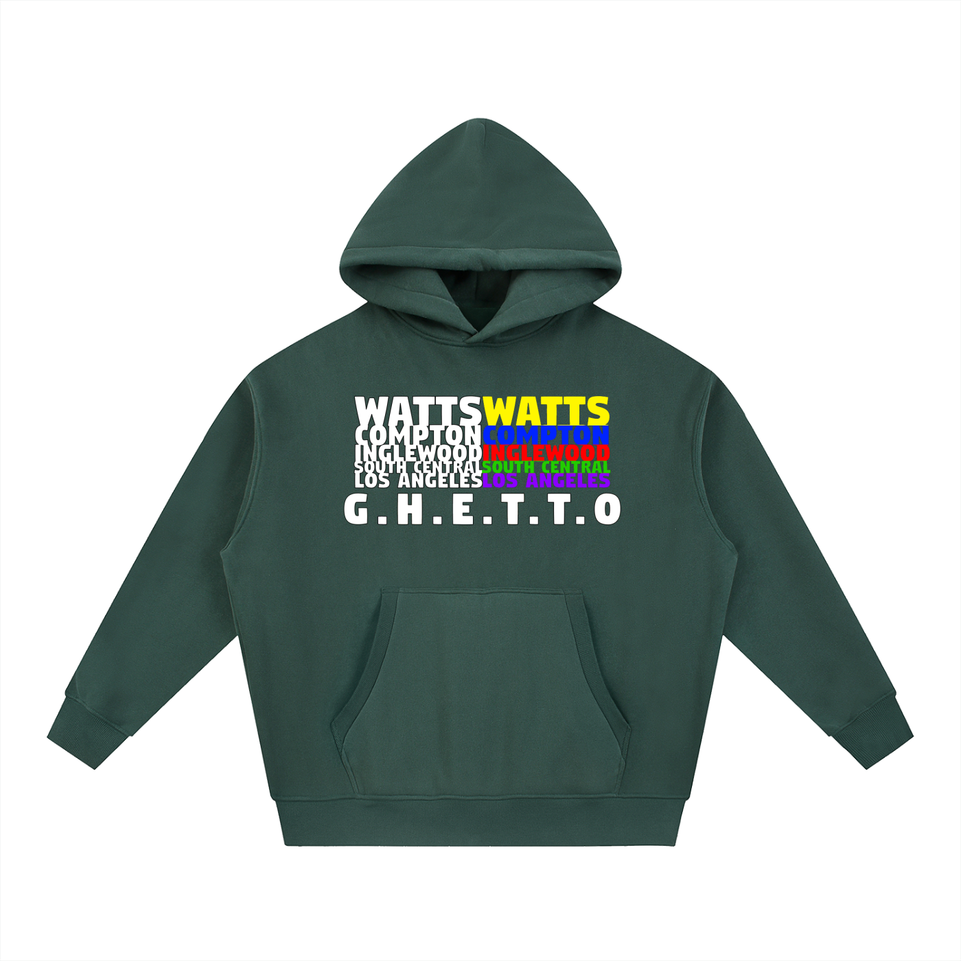Ghetto - Cities ( Essential style ) Oversized Boxy Fit Fleece Hoodie